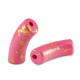 Acryl Perle Tube 34x11mm shiny Pink-gold